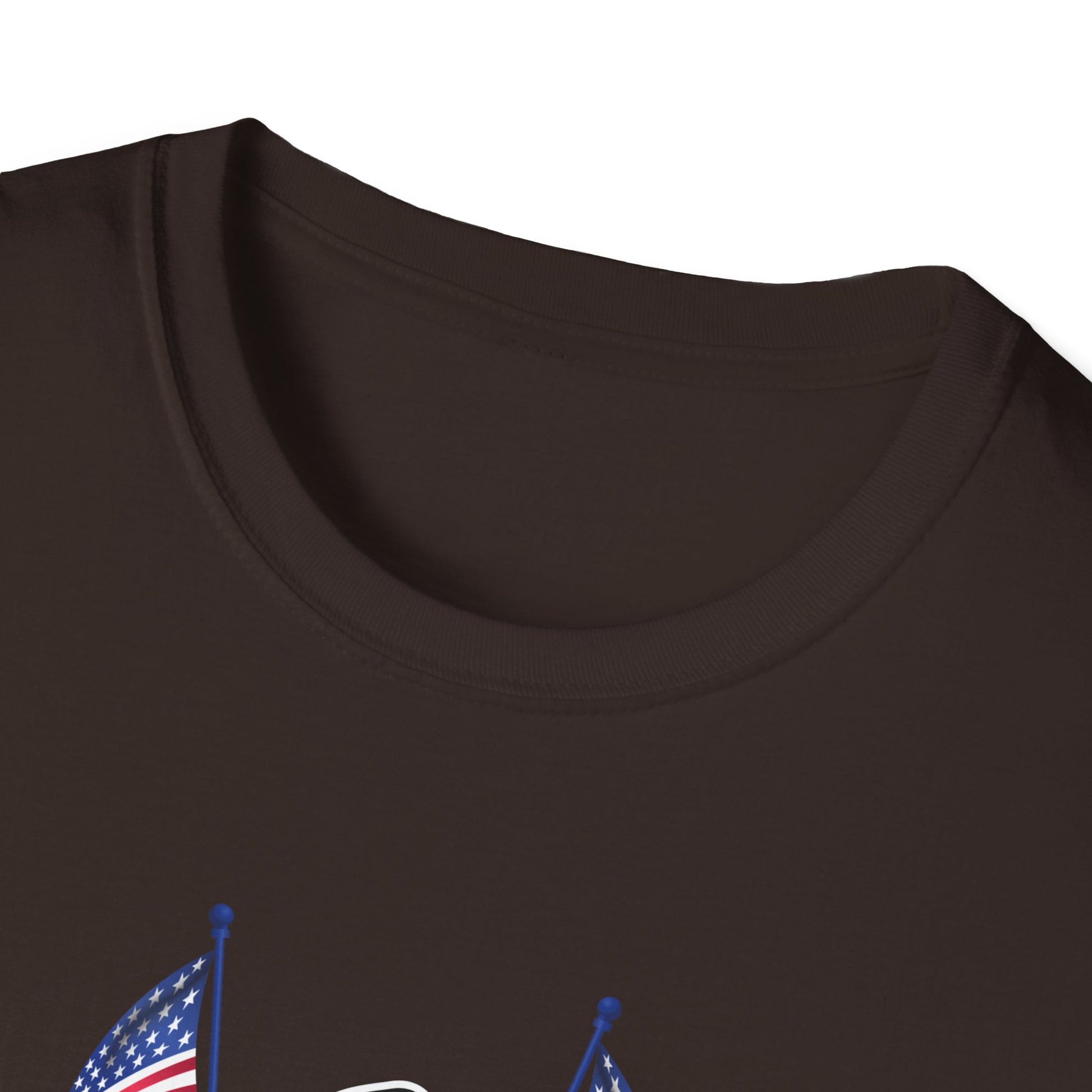 Santa Riding Motorcycle on Christmas - Biker US Flag Unisex Softstyle T-Shirt
