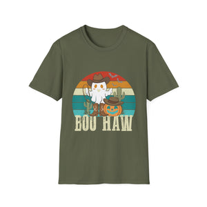 Boo Haw T-Shirt – Halloween Cowboy Ghost & Pumpkin Vintage Tee