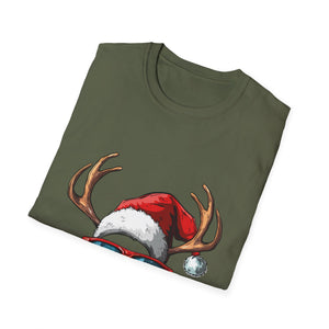 Christmas Reindeer Face Glasses Matching Family Christmas Unisex T-Shirt