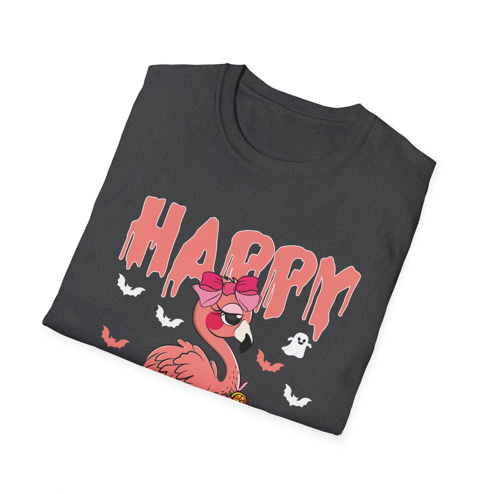 Happy Halloween - Flamingo Lover Witch Hat Pumpkin Halloween TeeUnisex Softstyle T-Shirt