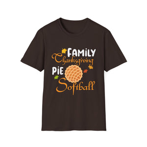 Thanksgiving Softball  Autumn Pie Ball Design  Unisex T-Shirt