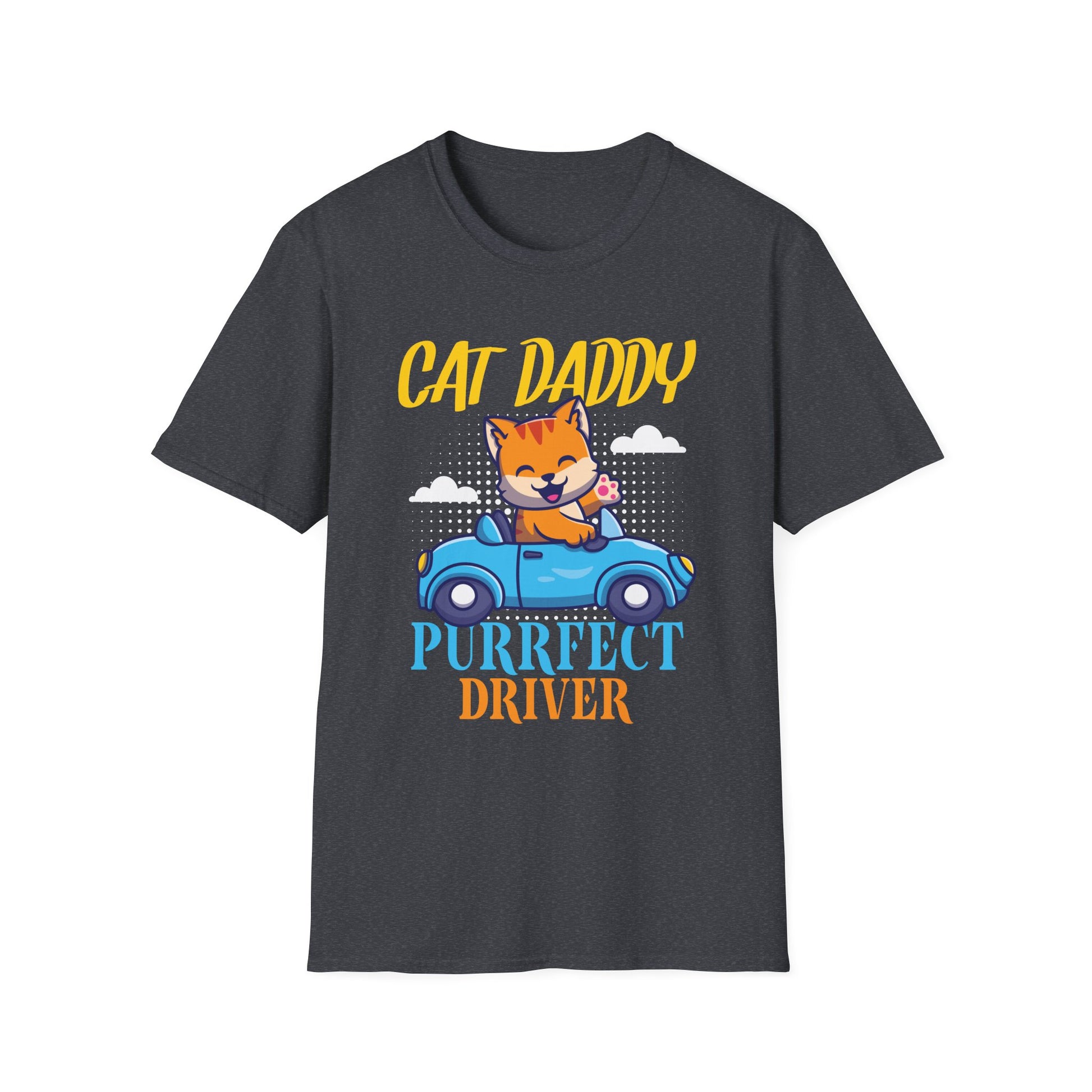 Pop Culture Cat Daddy Purrfect Driver Funny Retro Cat Dad Unisex T-Shirt