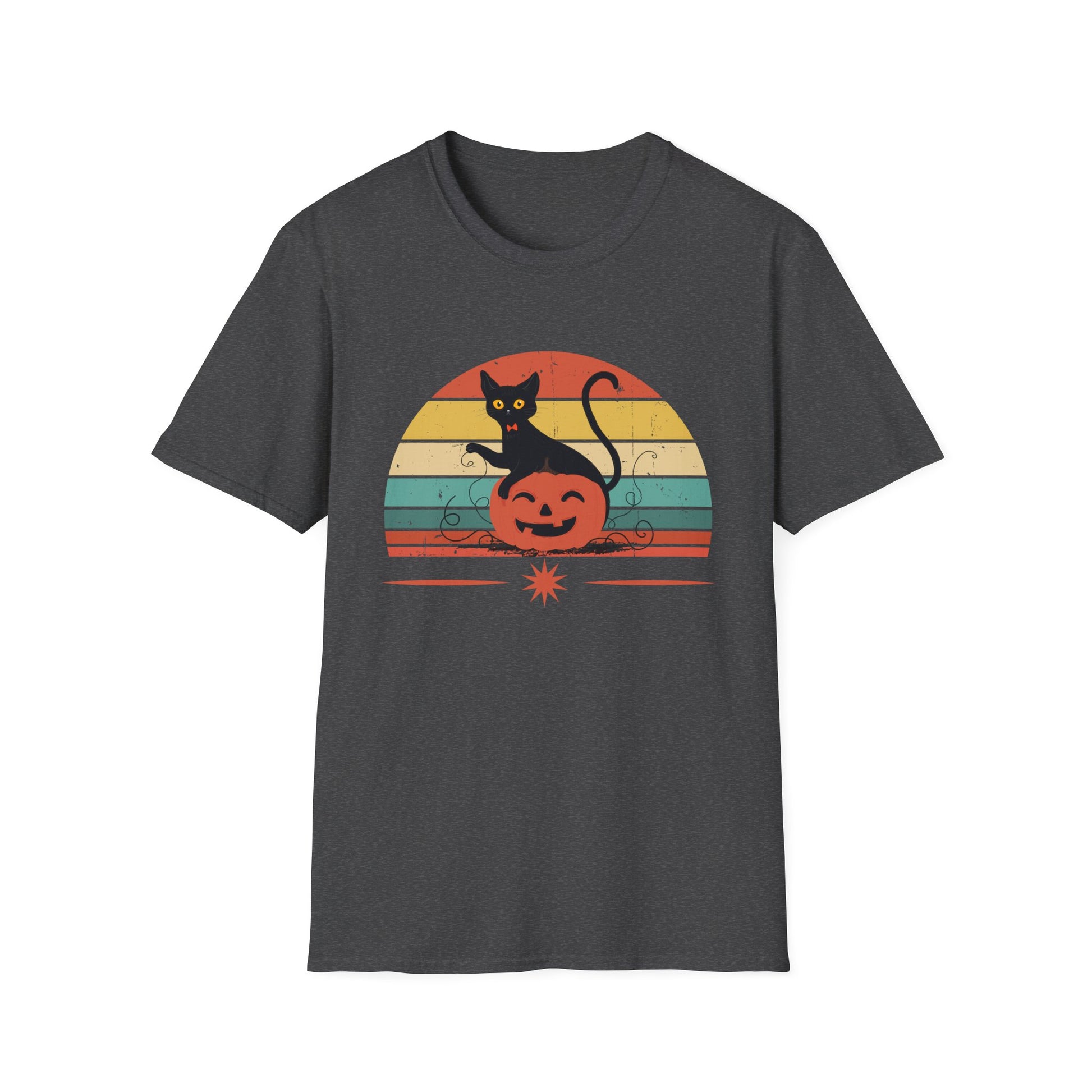 Black Cat sitting in a Pumpkin for Cat Lover - Halloween T-Shirt