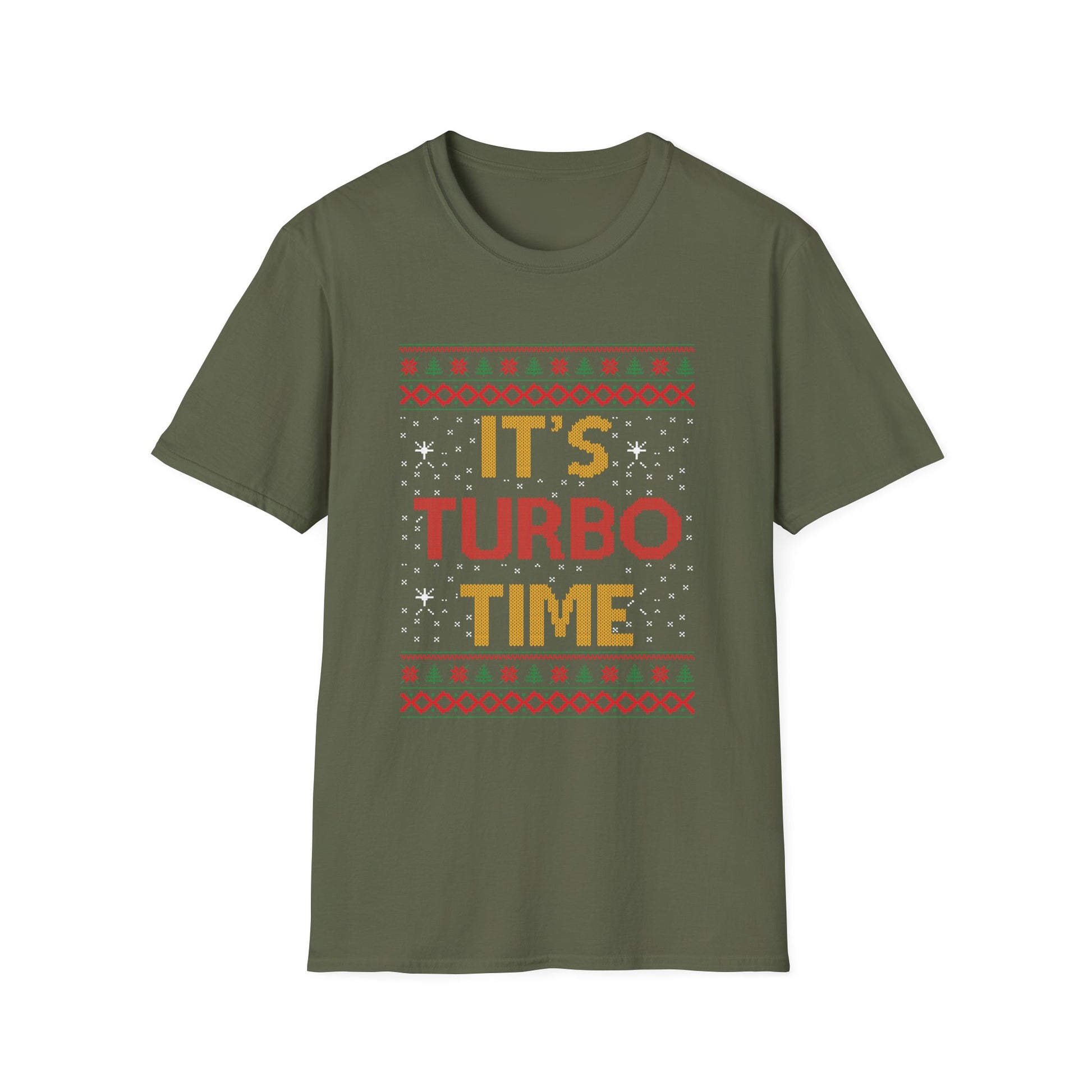 Holiday Racing T-Shirt — "It’s Turbo Time" Ugly Sweater Design