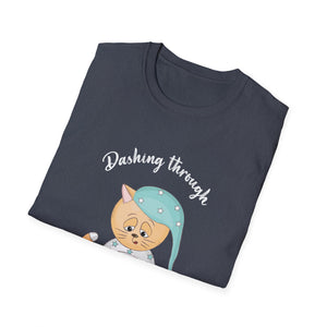 Christmas Cat Dashing Through The No Coffee Grumpy Christmas Unisex T-Shirt