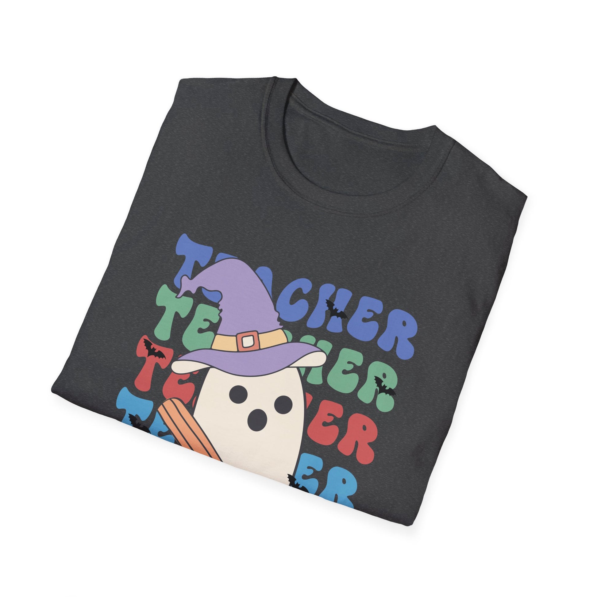 Teacher Ghost T-Shirt — Cute Witch Hat Teacher Design