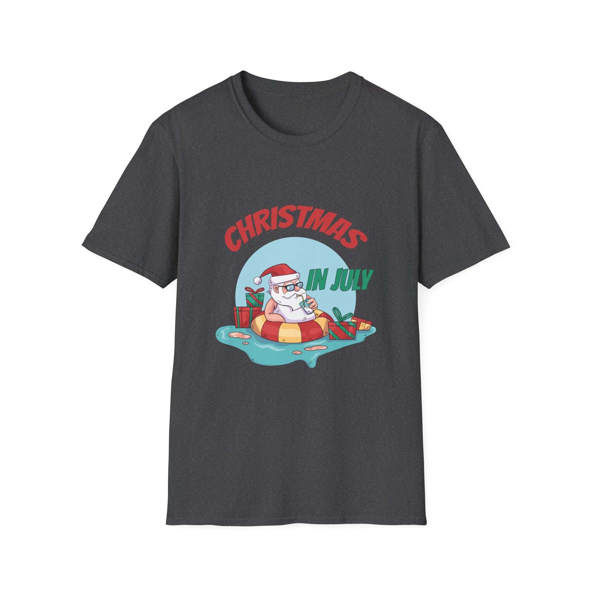 Christmas in July T-Shirt — Santa on Float Beach Summer Holiday Tee