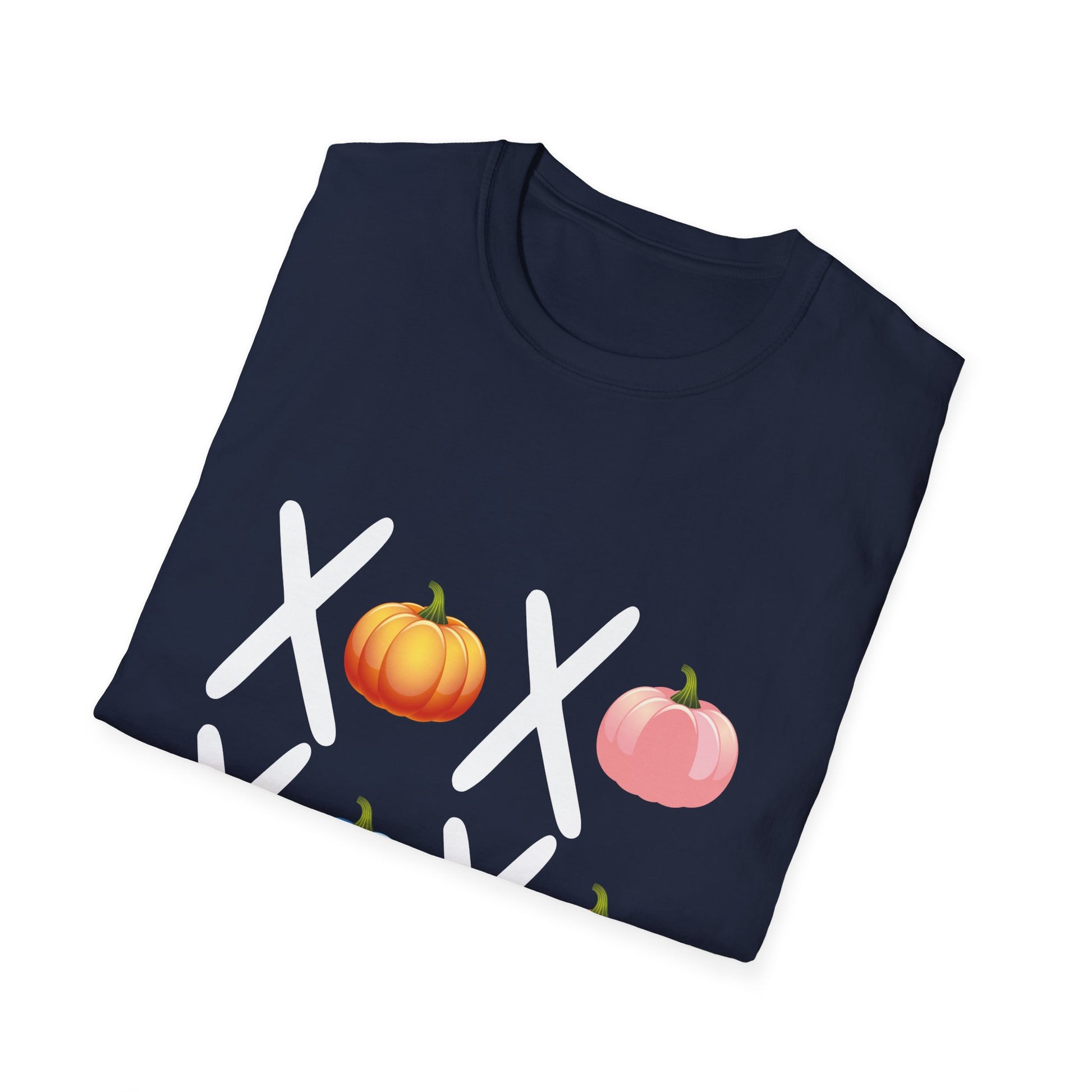 Pumpkin Tic-Tac-Toe T-Shirt — Fall Cute Patchwork Pumpkins Tee