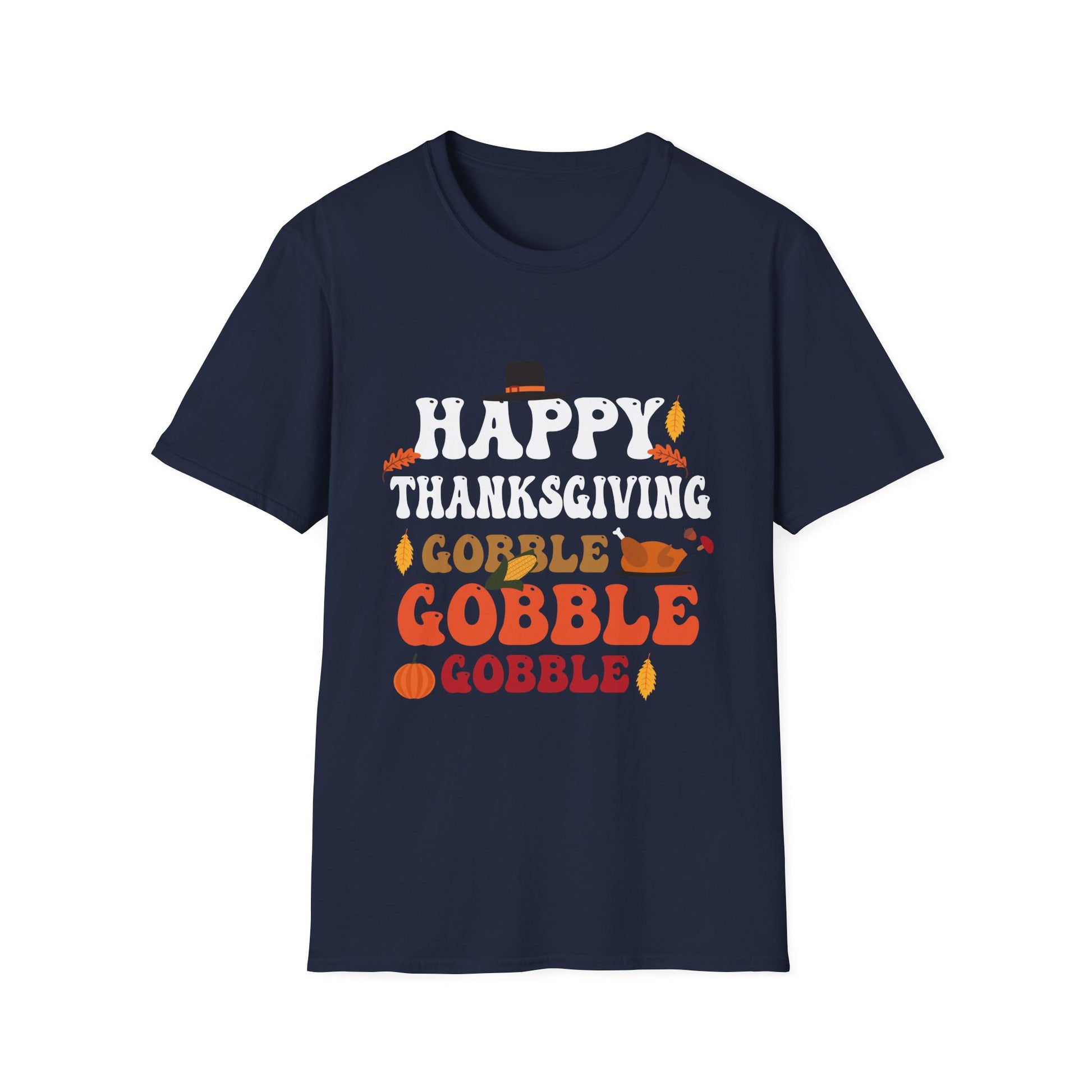 Thanksgiving Gobble T-Shirt — "Happy Thanksgiving, Gobble Gobble" Holiday Tee