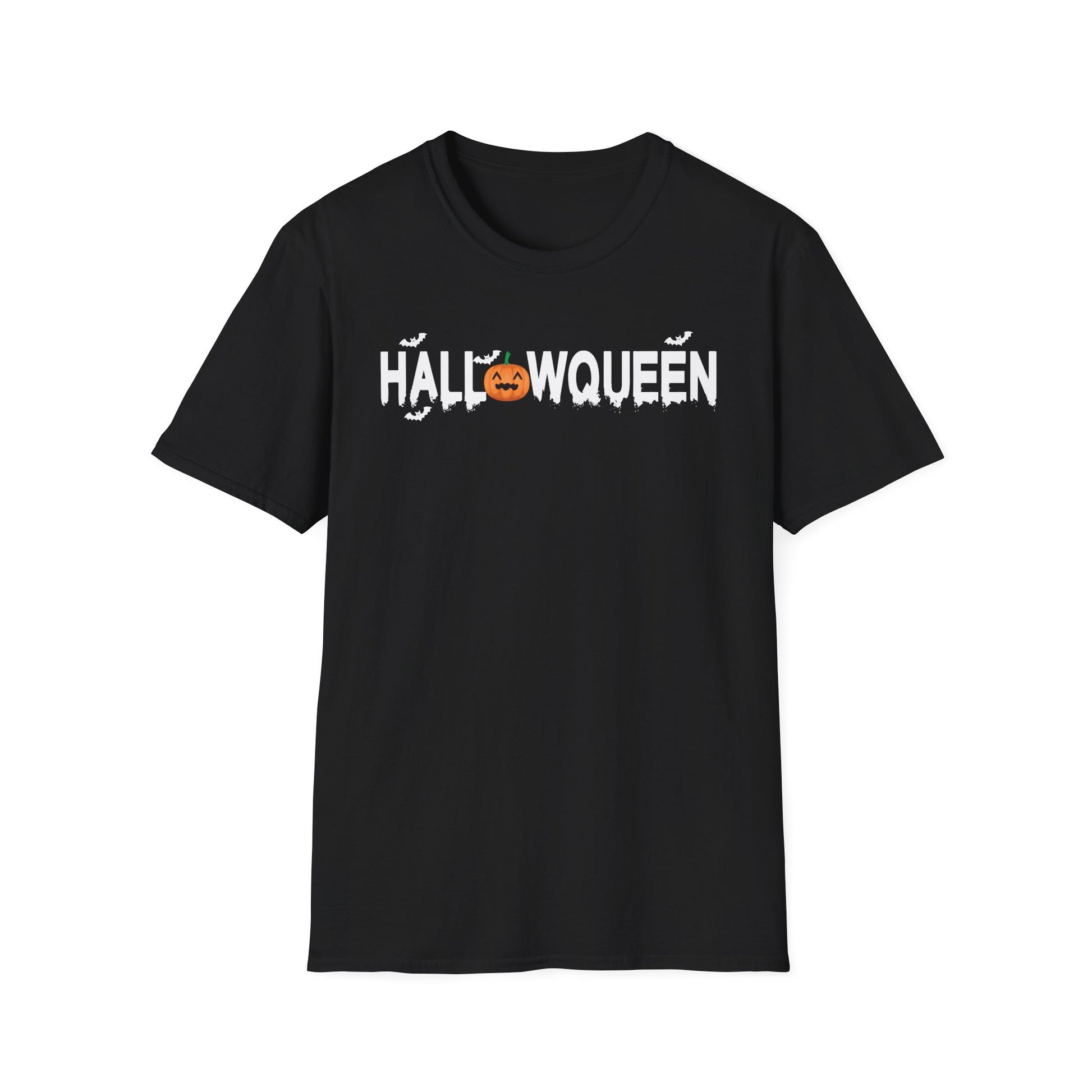 Halloween Queen T-Shirt — Cute Pumpkin & Bat Halloween Tee