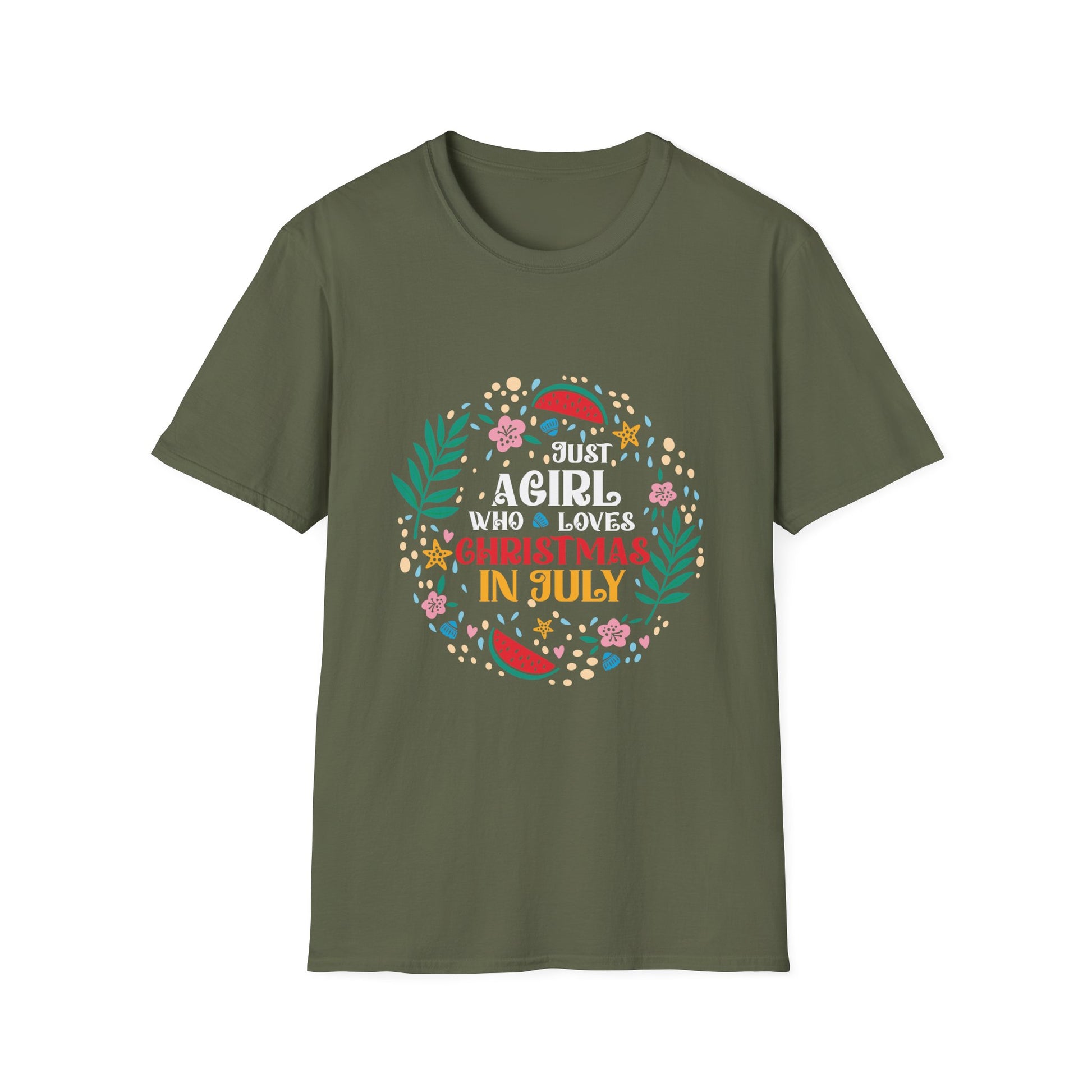 Christmas In July Shirt Girls Funny Summer Beach Vacation Unisex T-Shirt