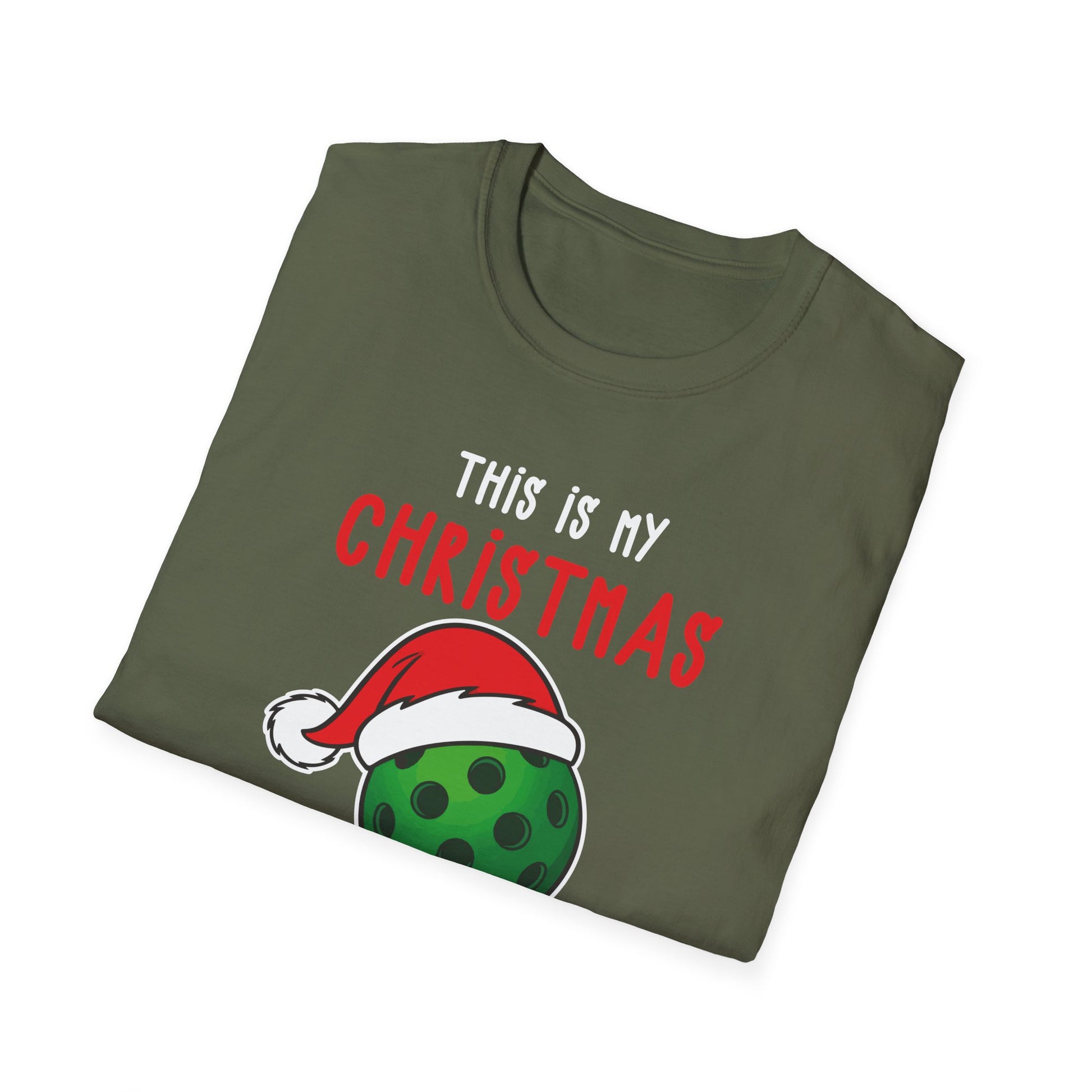 Funny Christmas Pickleball Lover This Is My Christmas Pajama Unisex Softstyle T-Shirt