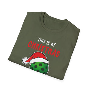 Funny Christmas Pickleball Lover This Is My Christmas Pajama Unisex Softstyle T-Shirt