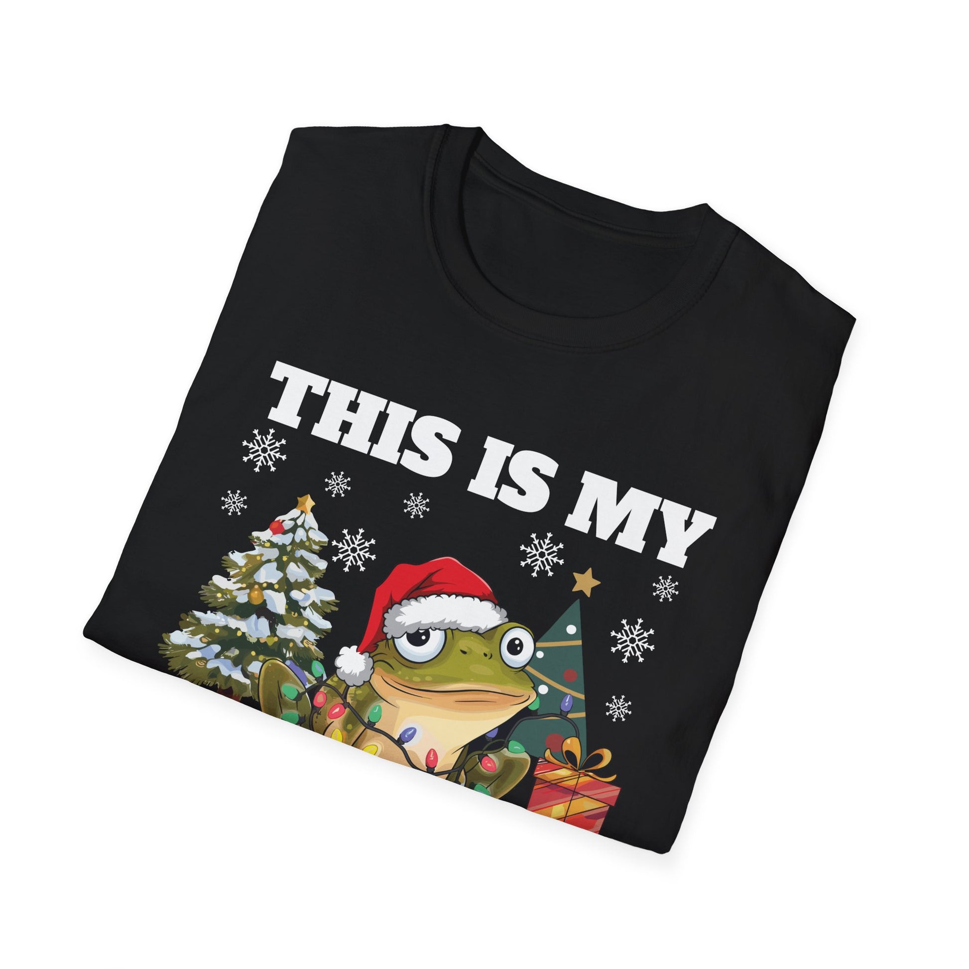 This Is My Christmas Pajama Shirt T‑Shirt — Funny Frog Santa Holiday Tee