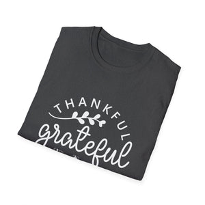 Thankful Grateful Blessed T-Shirt — Thanksgiving Fall Comfort Tee