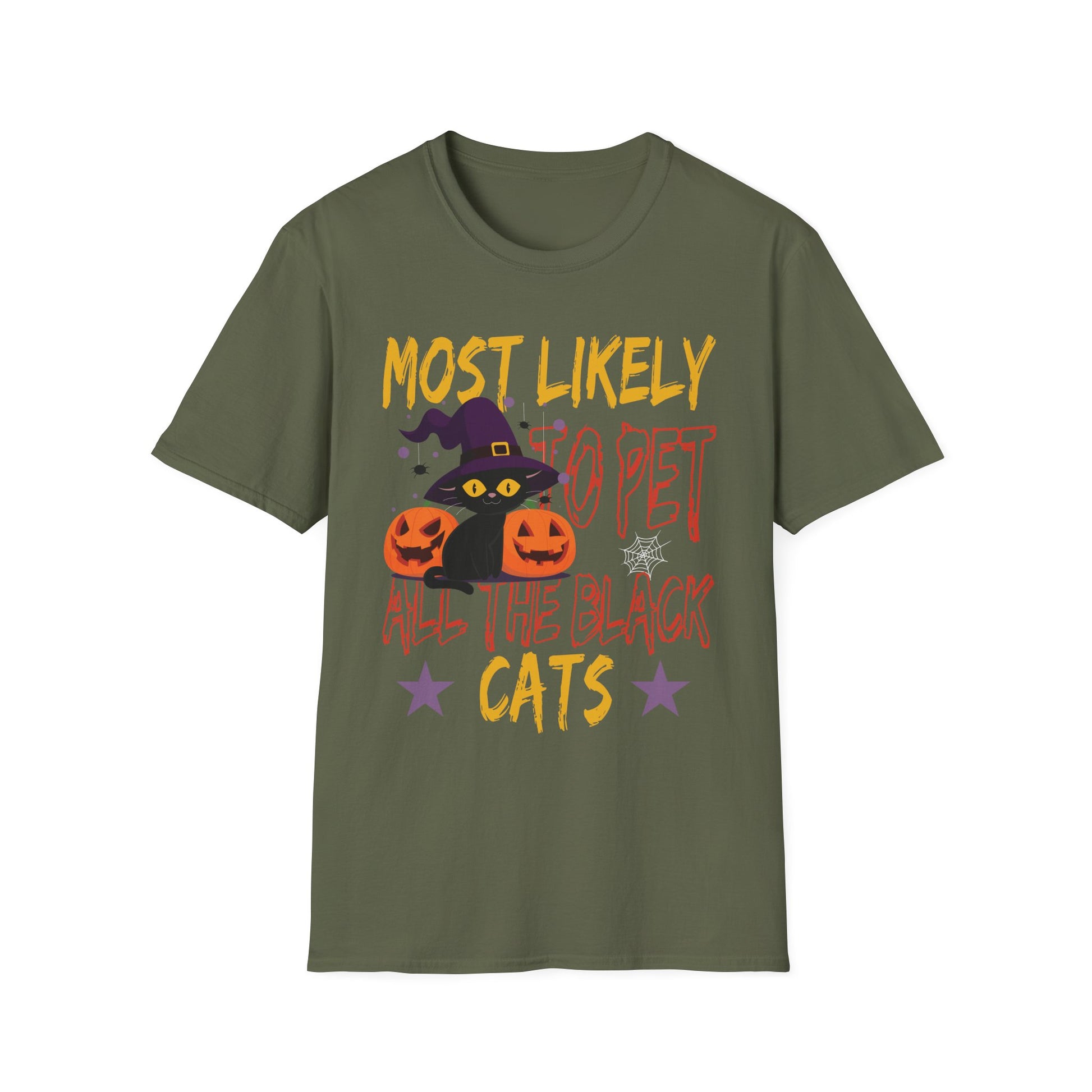 Halloween 'Most Likely to Pet All the Black Cats' T-Shirt