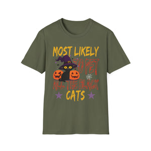 Halloween 'Most Likely to Pet All the Black Cats' T-Shirt