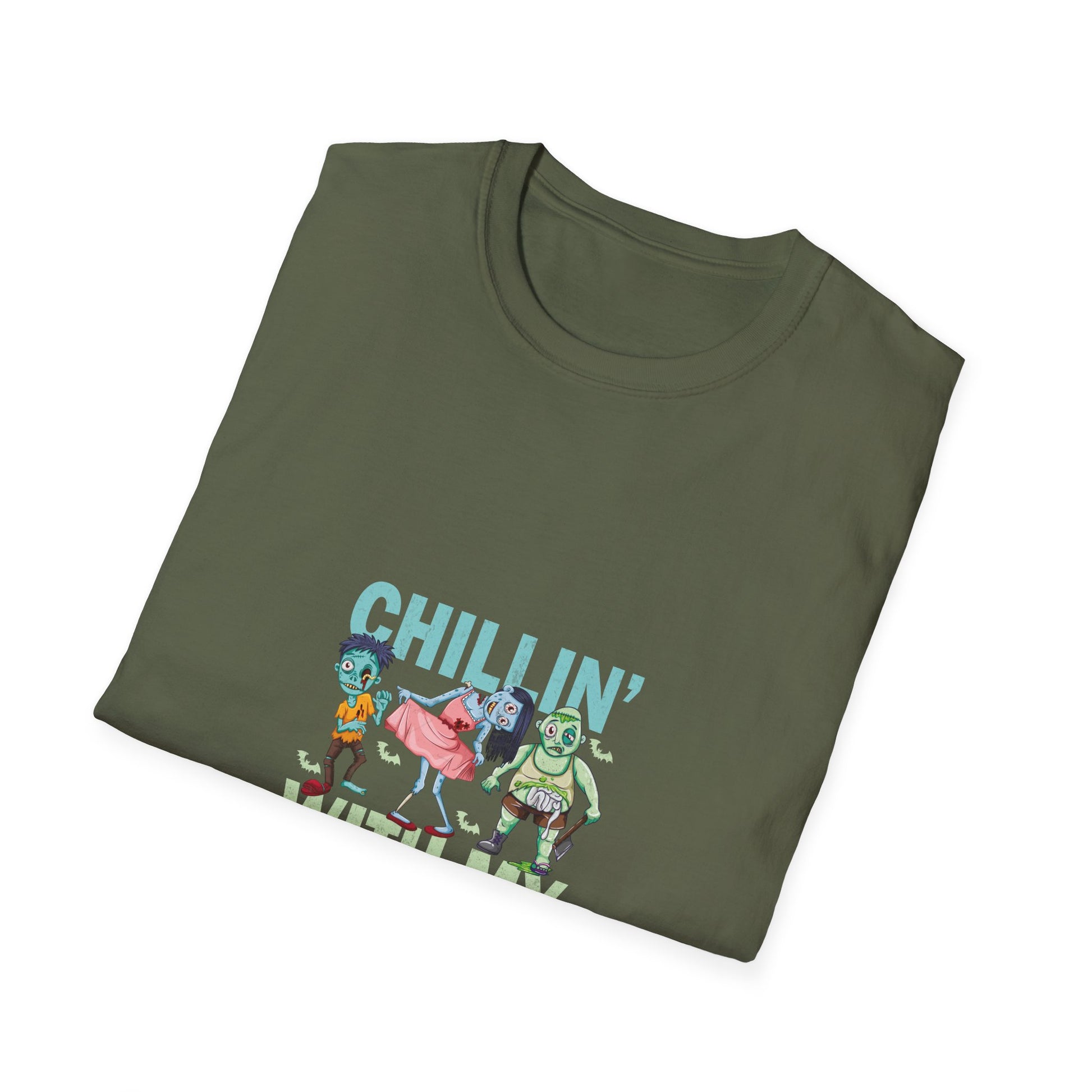 Chilling With My Creeps Halloween- Dancing Ghost Halloween Tee