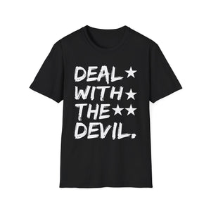Halloween Devil tee _ Halloween Deal with the Devil Tee   Unisex Softstyle T-Shirt