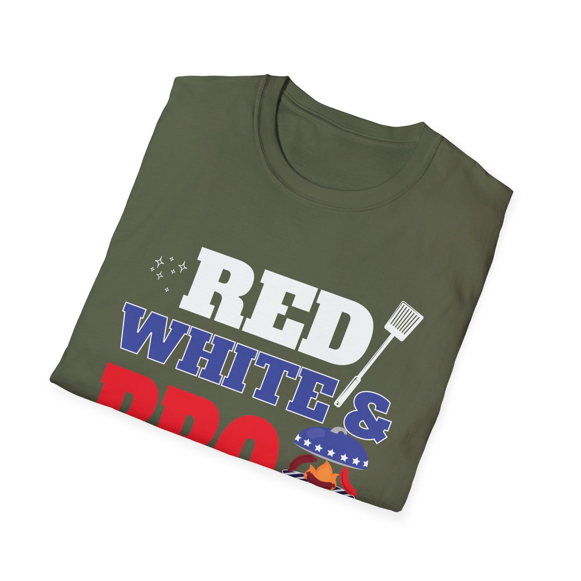 Red White & BBQ T-Shirt — Patriotic 4th of July Grilling Tee