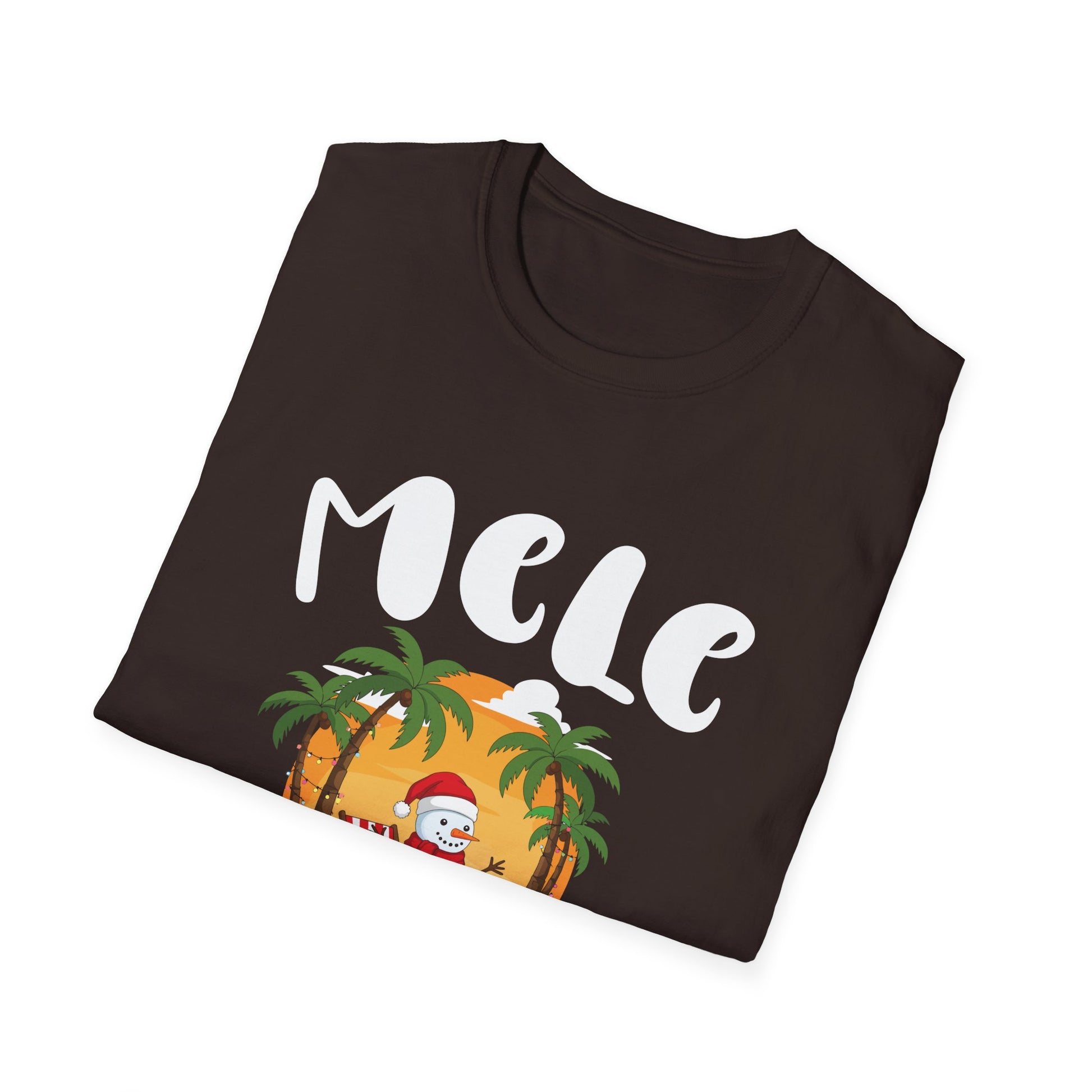 Mele Kalikimaka T-Shirt — Hawaiian Christmas Palm Tree Santa Tee