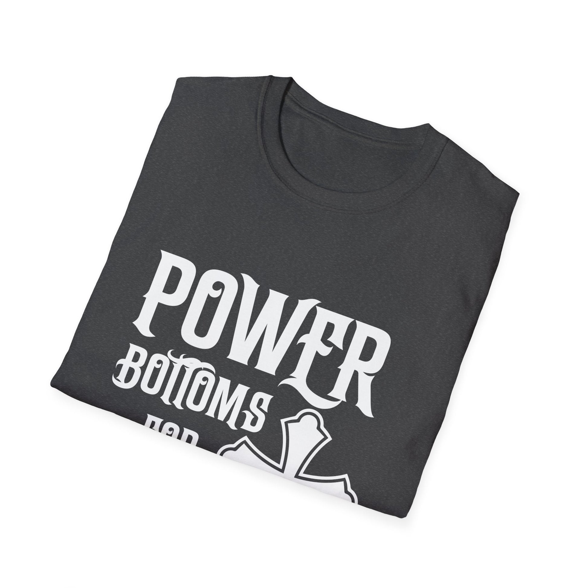 T-Shirt — "Power Bottoms for Jesus" Cross Graphic Religious Tee