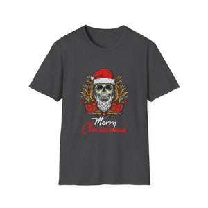 Skull Santa T-Shirt — 'Merry Christmas' Gothic Holiday Tee