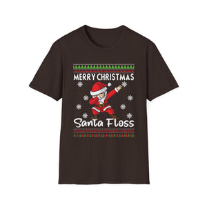 Santa Floss T-Shirt — Merry Christmas Dabbing Santa Holiday Tee