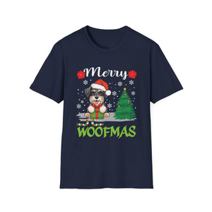 Miniature Schnauzer Merry Woofmas Christmas Dog Gift Unisex Softstyle T-Shirt