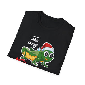 Christmas Pajama Shirt Tee — Cute Grasshopper in Santa Hat Holiday T-Shirt