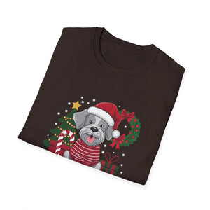 Miniature Schnauzer Merry Woofmas Christmas Dog Unisex Softstyle T-Shirt