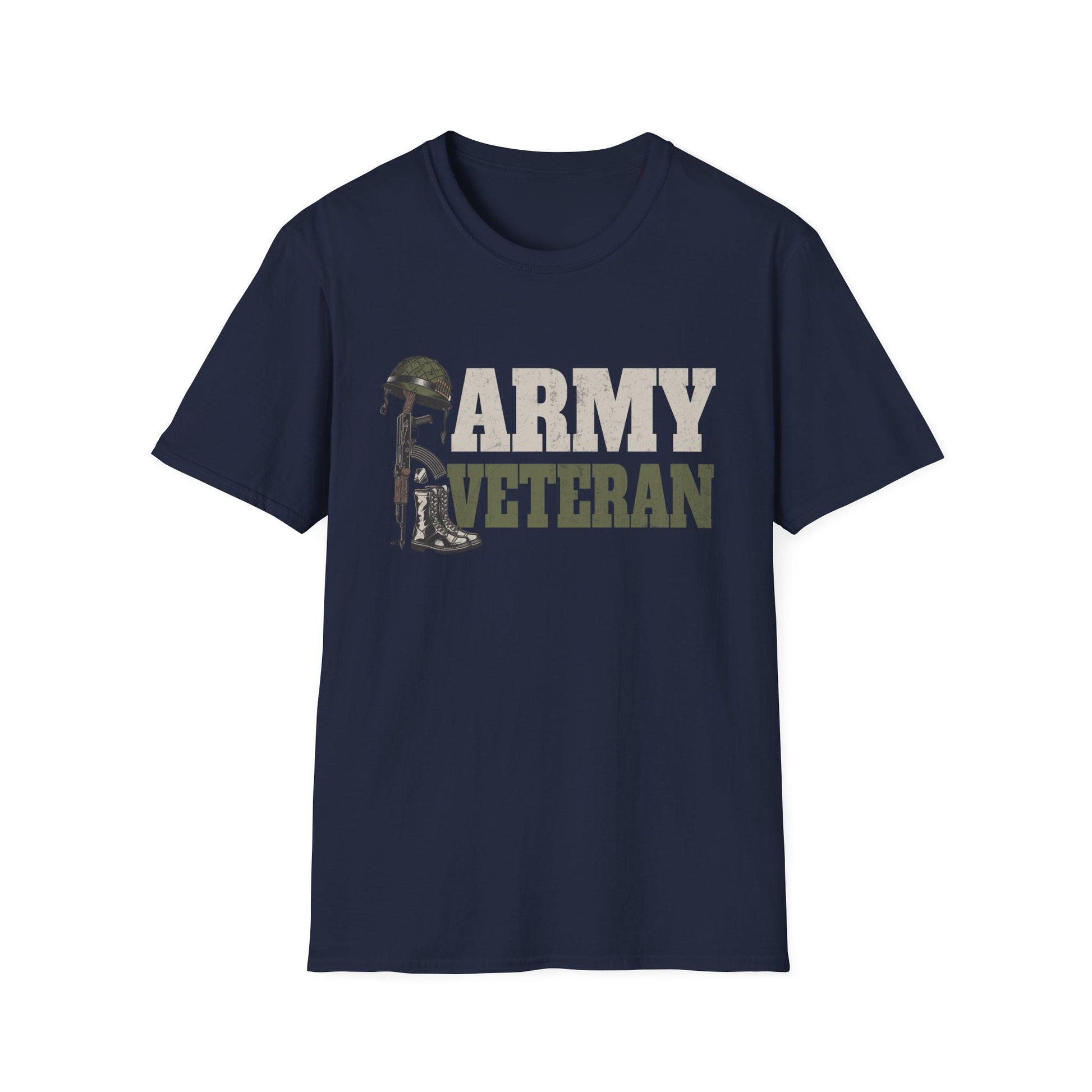 Army Veteran T-Shirt — Fallen Soldier Helmet Tribute