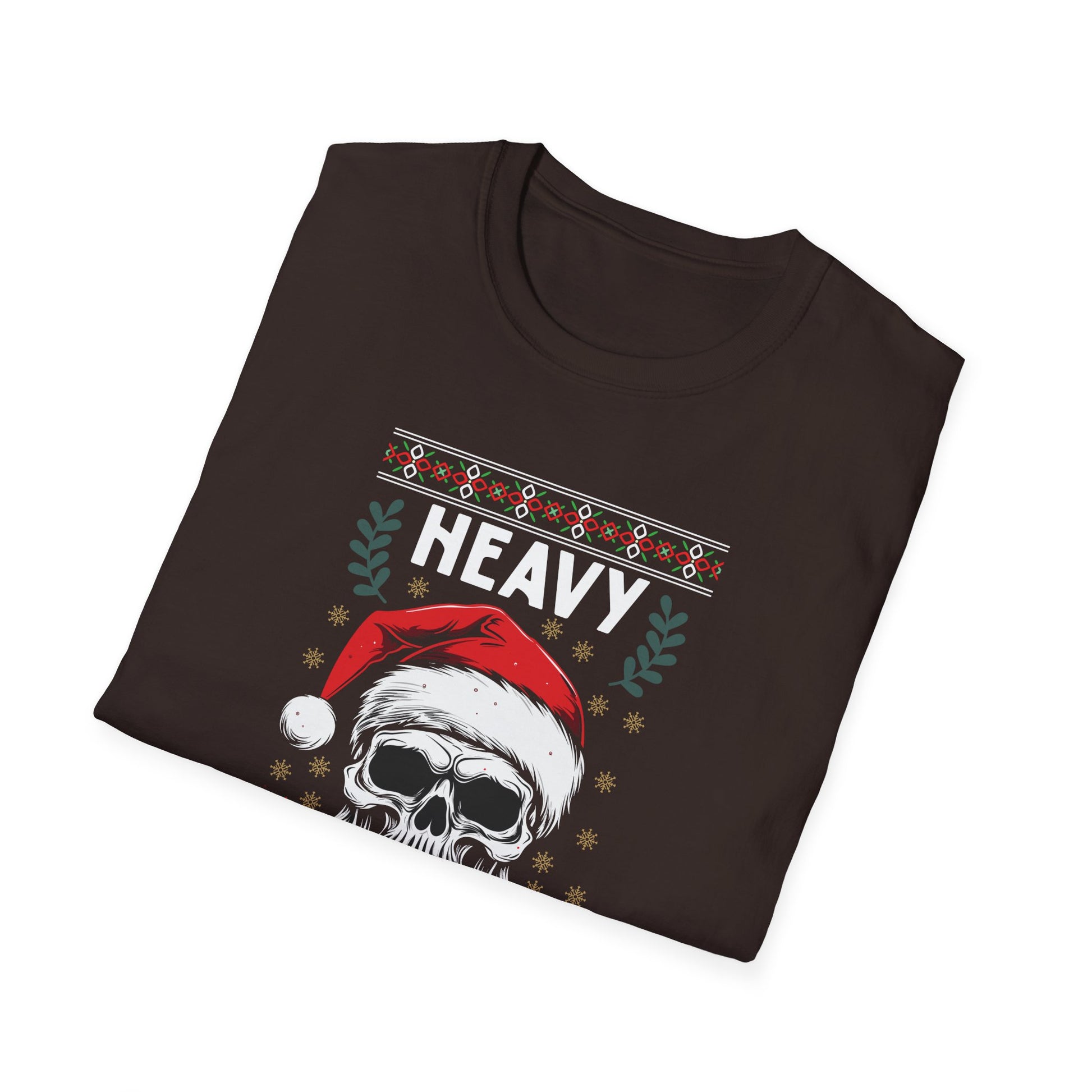 Heavy Christmas Skull T-Shirt — Santa Skull Holiday Metal Tee