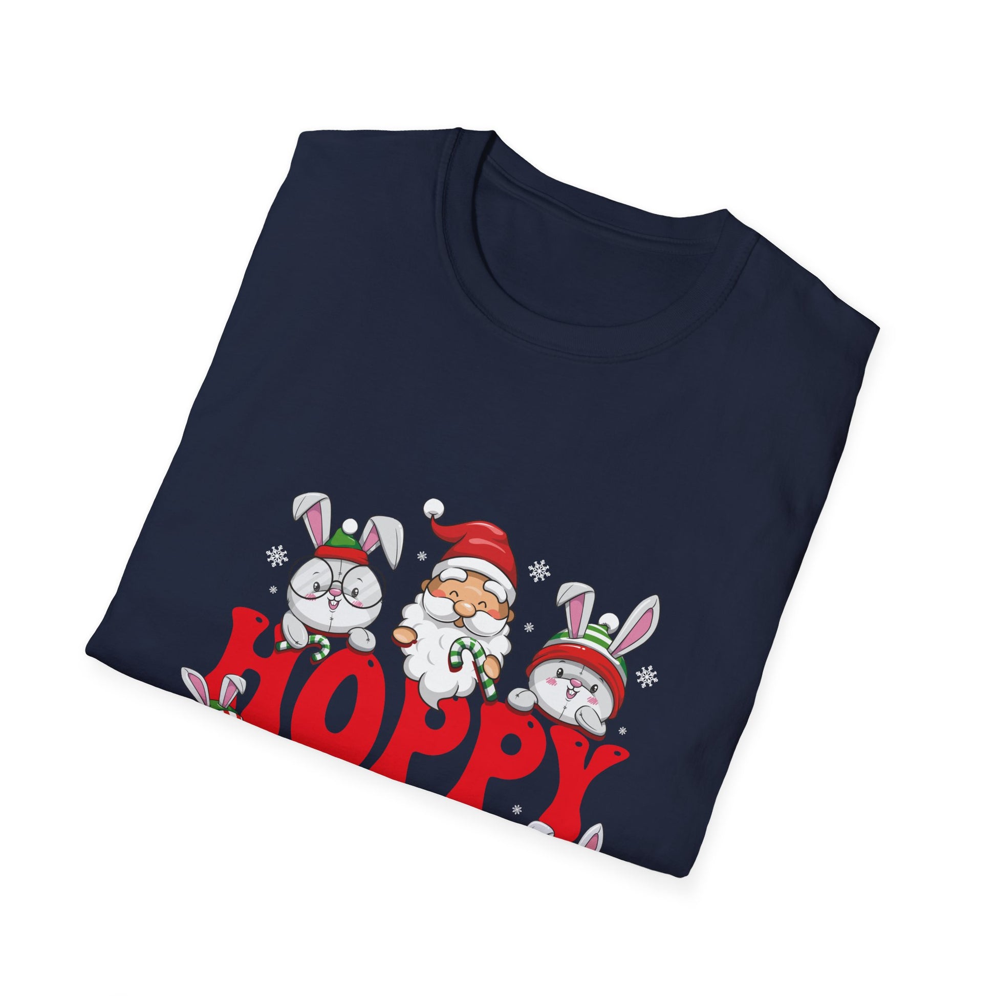 Hoppy Christmas T-Shirt — Cute Santa & Bunny Holiday Tee