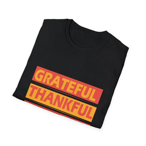Grateful Thankful Blessed T-Shirt — Fall Thanksgiving Inspirational Tee  Unisex T-Shirt