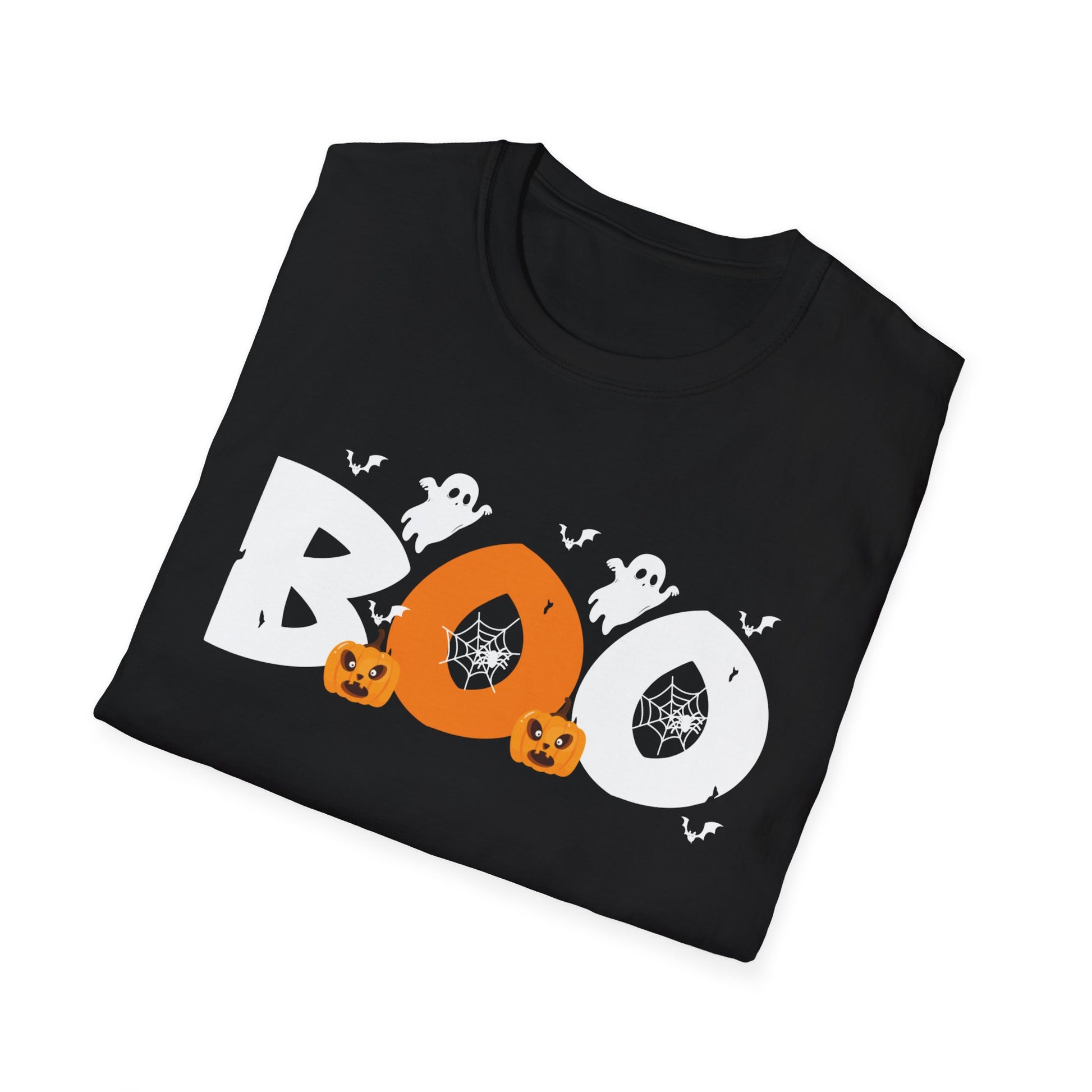 Happy Halloween - Witch Hat _ Spider - Boo - Funny Halloween Tee Unisex Softstyle T-Shirt