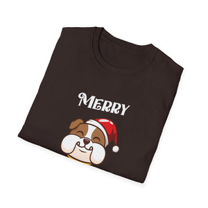 Christmas Bulldog Bully Merry English Bulldog Christmas Unisex T-Shirt