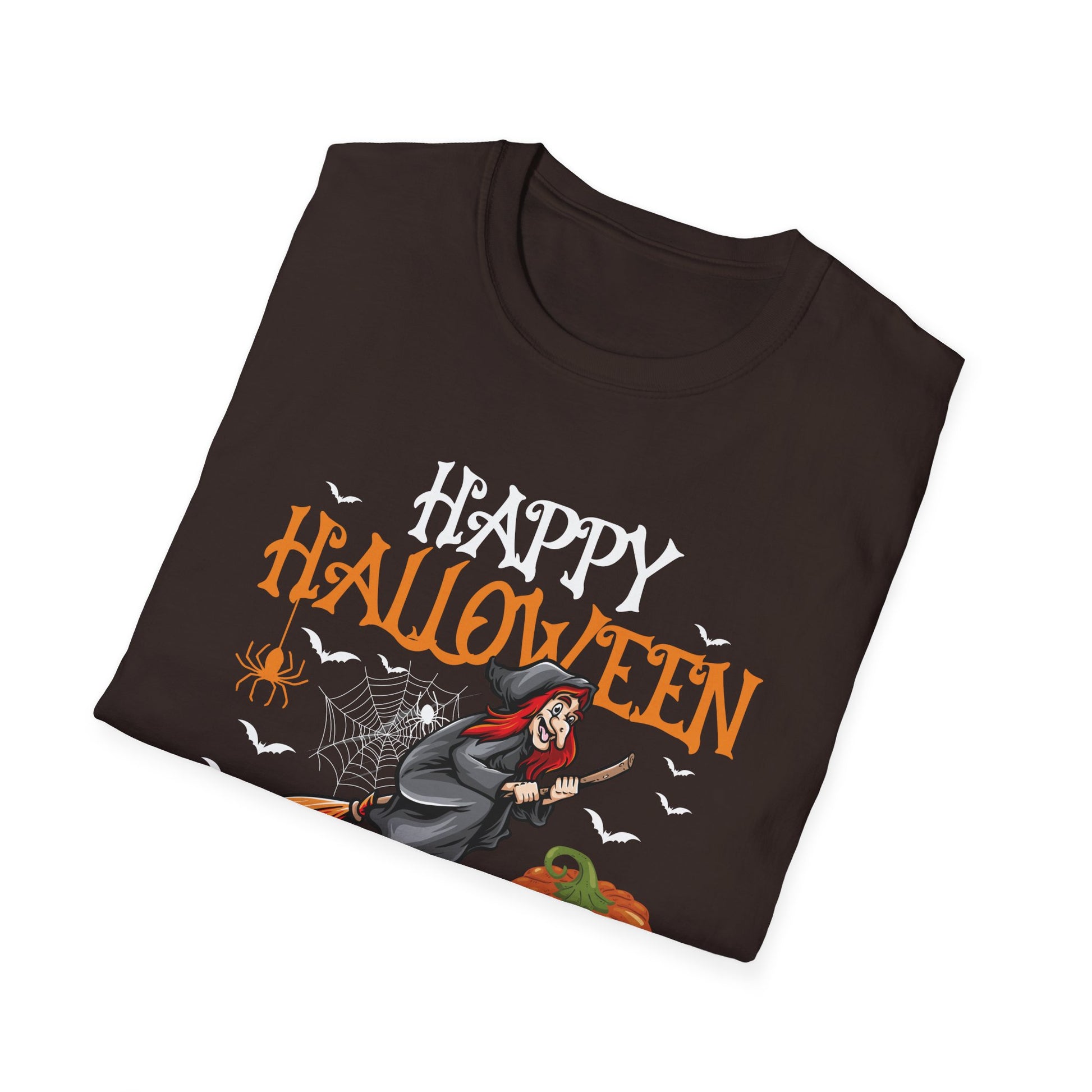 Halloween Birthday T-Shirt – “Happy Halloween And Yes It’s My Birthday” Pumpkin & Witch Tee