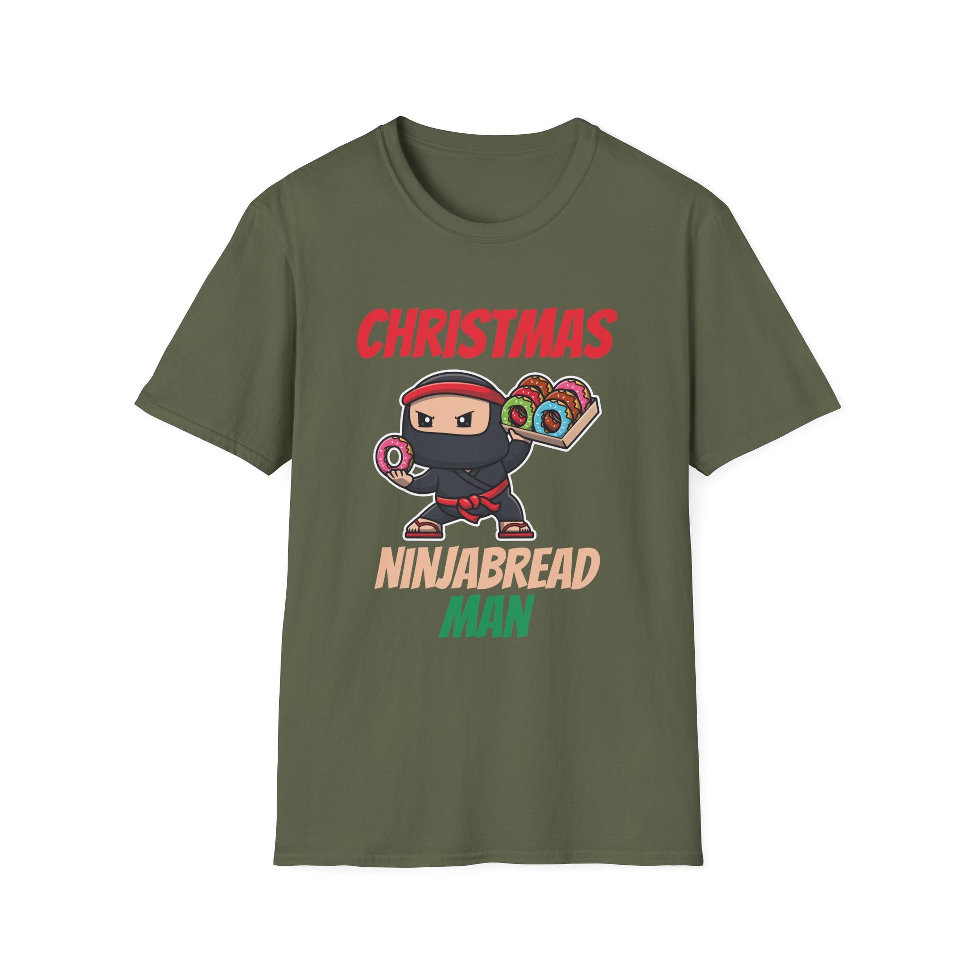 Christmas Ninjabread Man T-Shirt — Cute Ninja Gingerbread Holiday Tee