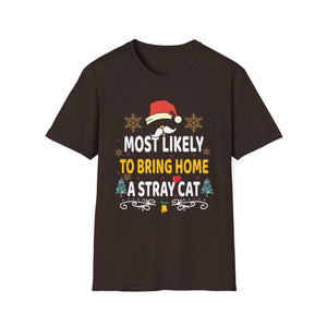 Most Likely To Bring Home A Stray Cat Matching Christmas T-Shirt