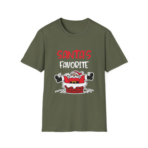 Santa's Favorite T-Shirt — Funny Christmas Tee with Santa in Chimney