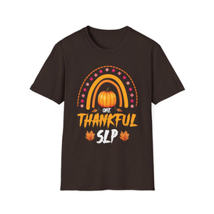 Thankful SLP T‑Shirt — One Thankful SLP Fall Pumpkin Speech Therapist Tee