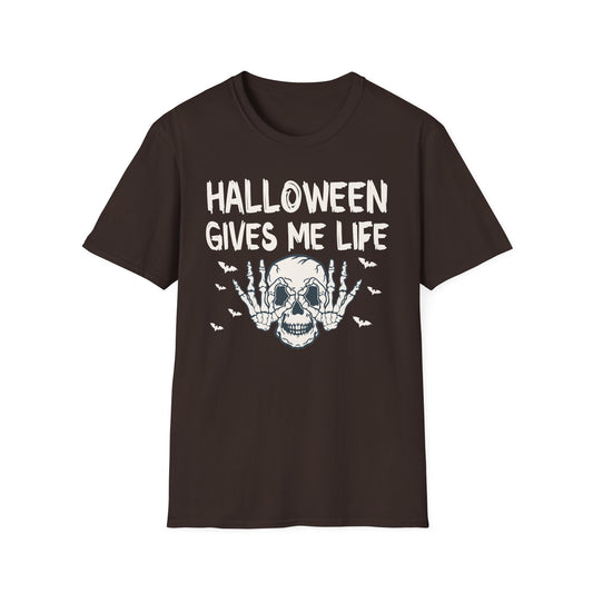 Halloween Gives Me Life T-Shirt — Skull & Bats Halloween Tee