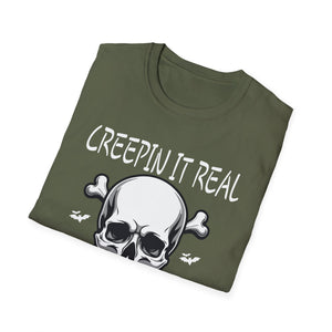 Creepin It Real_ Halloween Costume_ Halloween Pun TeeUnisex Softstyle T-Shirt