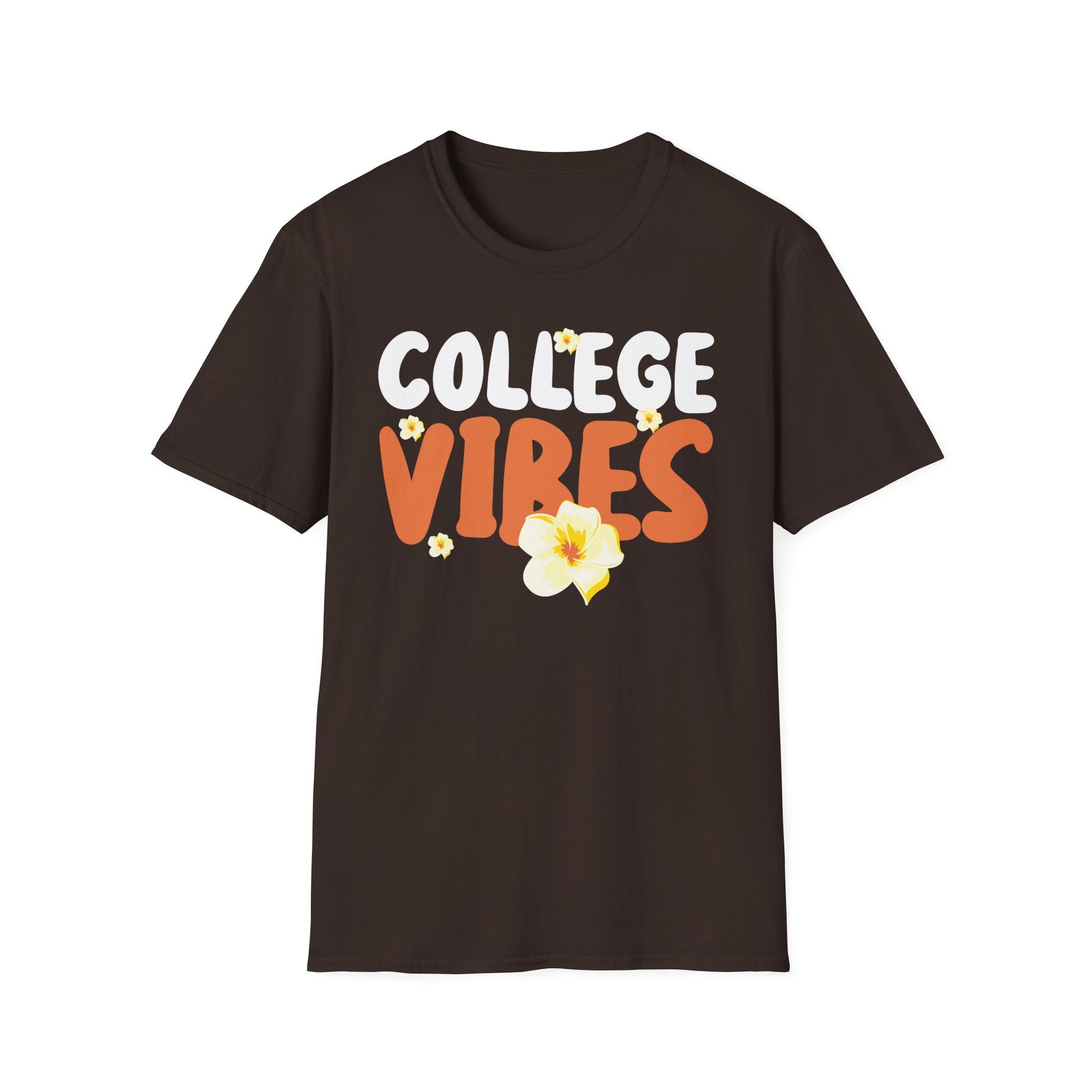 College Vibes T-Shirt — Retro Floral Campus Tee