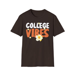College Vibes T-Shirt — Retro Floral Campus Tee