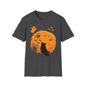 Halloween Cat Moon T-Shirt — Spooky Pumpkin Full Moon Graphic Tee
