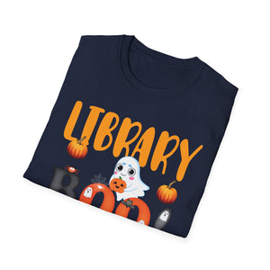 Library Boo Crew T-Shirt – Cute Halloween Ghost & Pumpkins Gift for Librarians