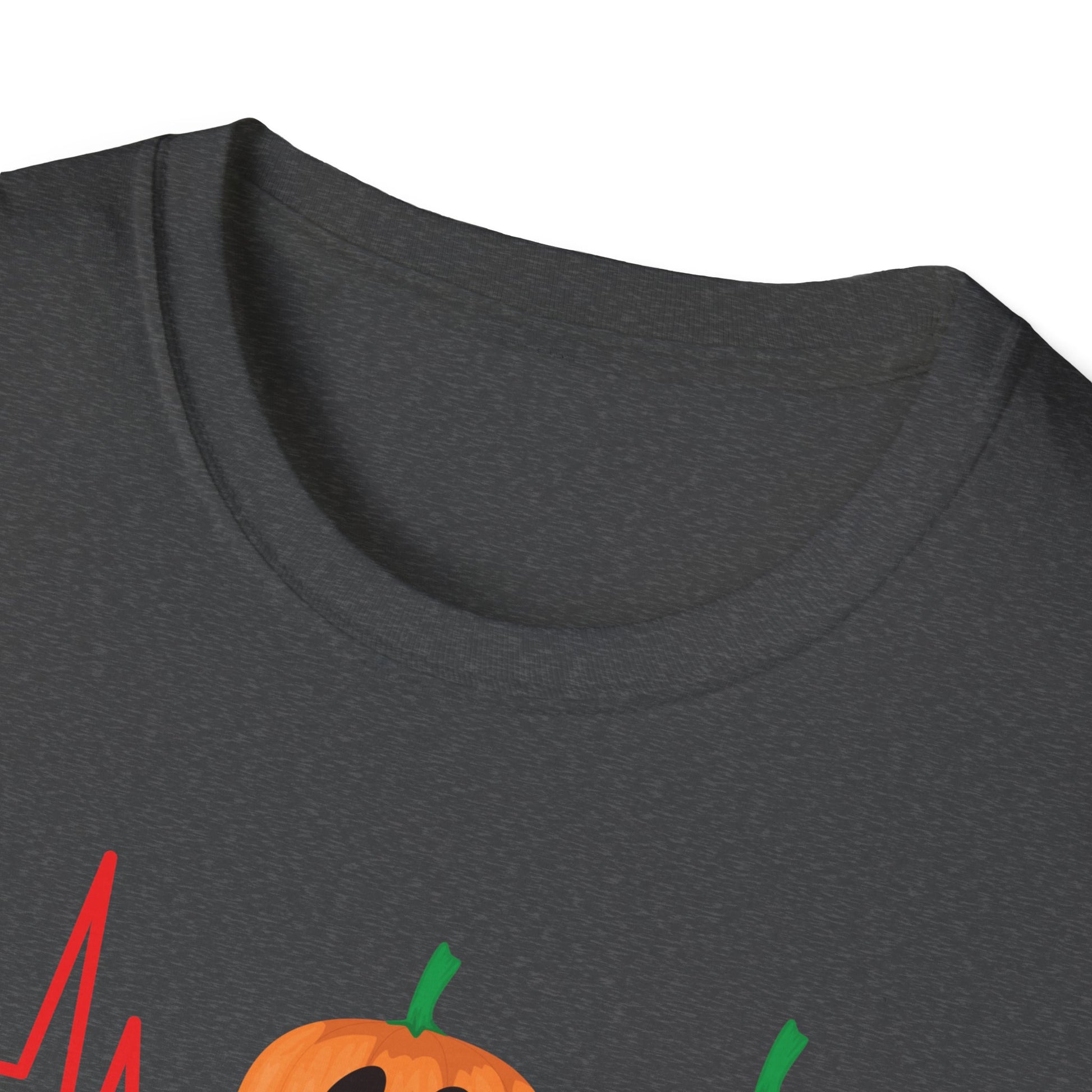 Halloween Pumpkin Heartbeat T-Shirt — Cute Jack-O’-Lantern ECG Tee