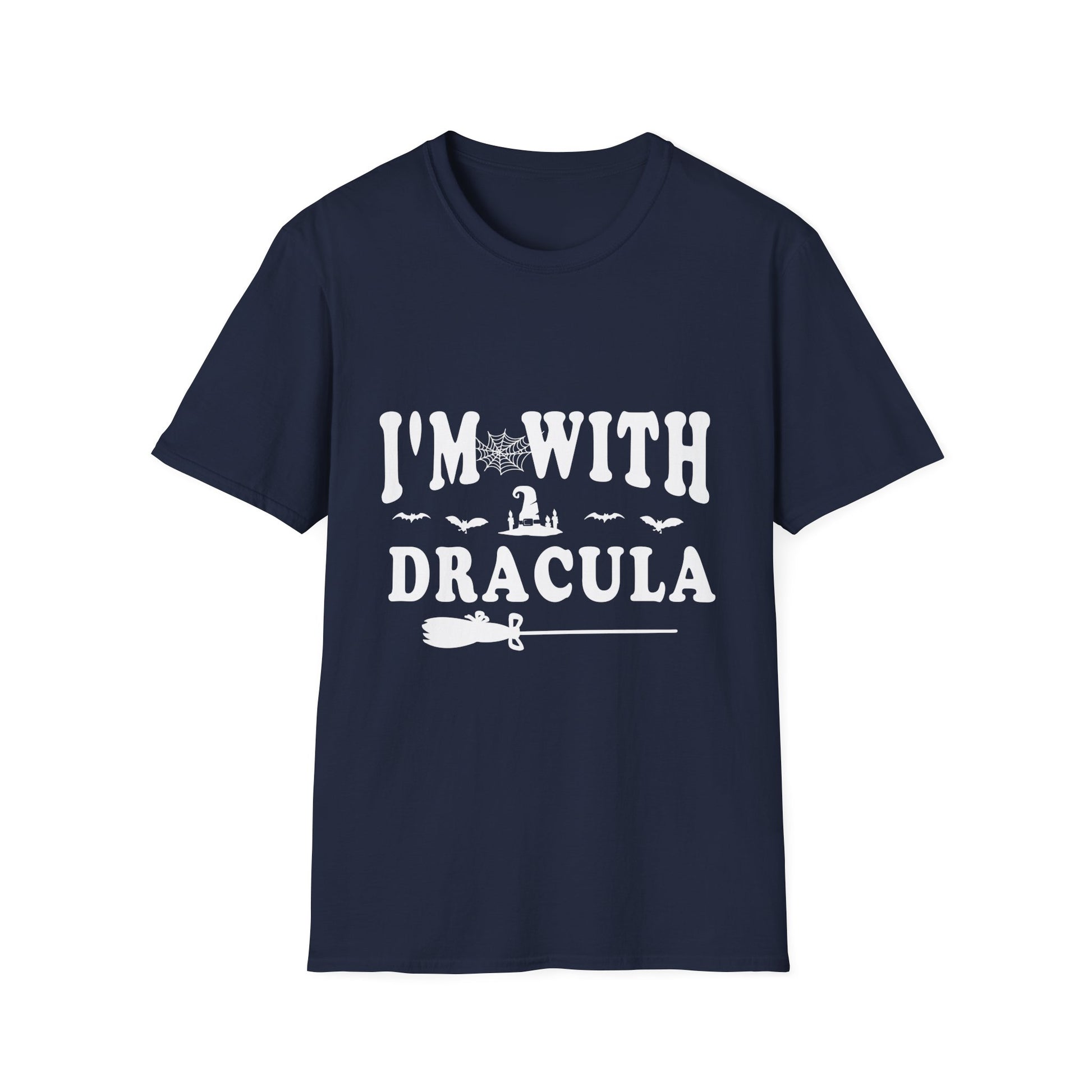 I’m With Dracula T‑Shirt — Funny Halloween Vampire Tee